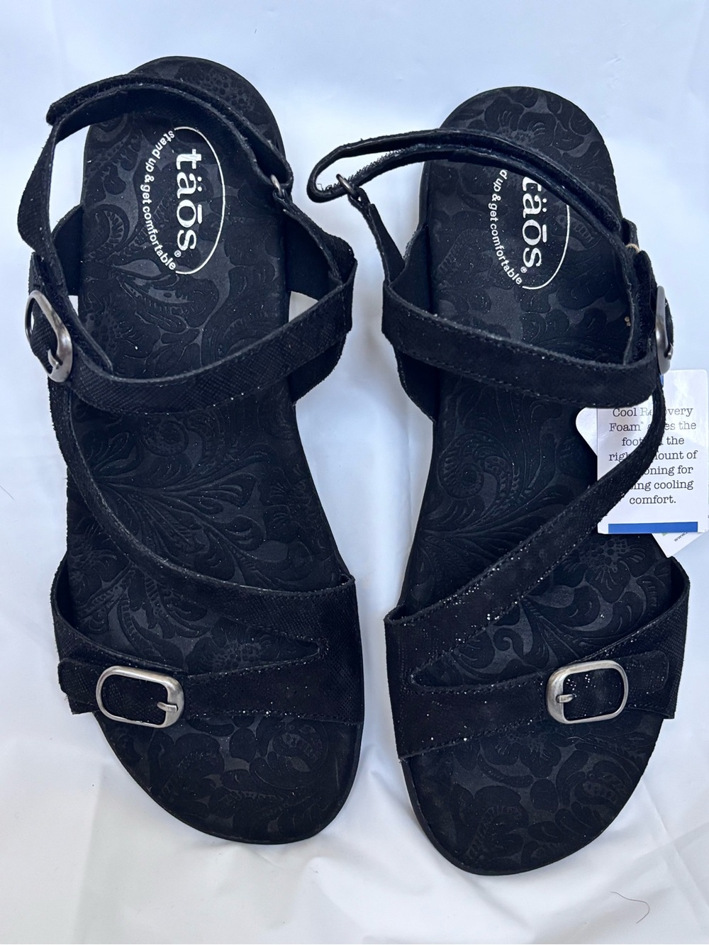 Taos Beauty 2 black metallic adjustable comfort sandals outdoors hiking walking